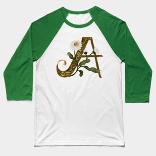 Letter A - Daisy Baseball T-Shirt